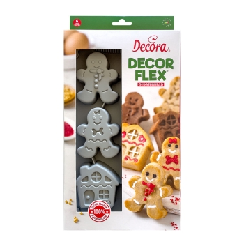 Silicone Mould - Gingerbread Man and House